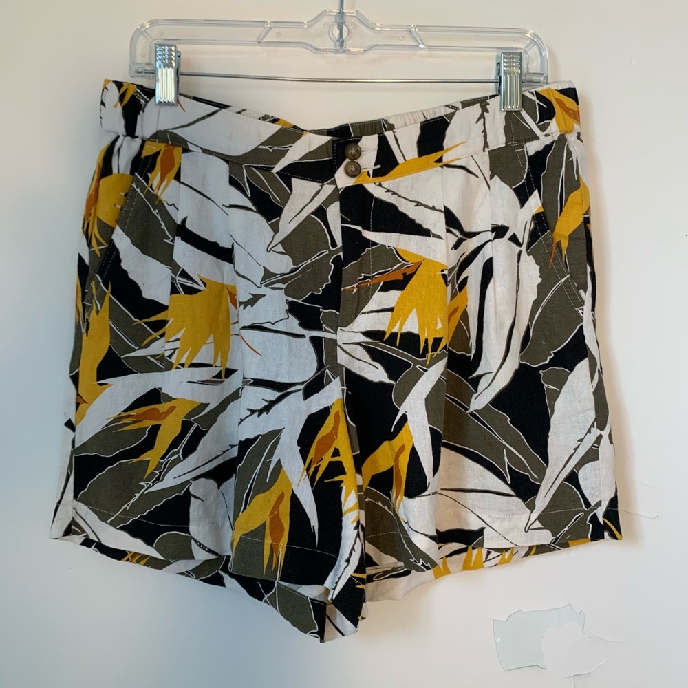 Vintage Liz Claiborne Linen Blend Botanical Shorts